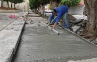 Obras Públicas reconstruye banqueta oriente de calle Niños Héroes, de Virrey de Almanza a Benito Díaz de Gamarra