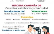 Inicia registro para la próxima campaña de cataratas, estrabismo y carnosidad en Tangancícuaro