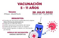 Implementarán módulo de vacunación para niños de 5 a 11 años en Tangancícuaro