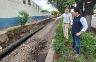 SAPAZ verifica avance de líneas de drenaje pluvial y sanitario en avenida Madero
