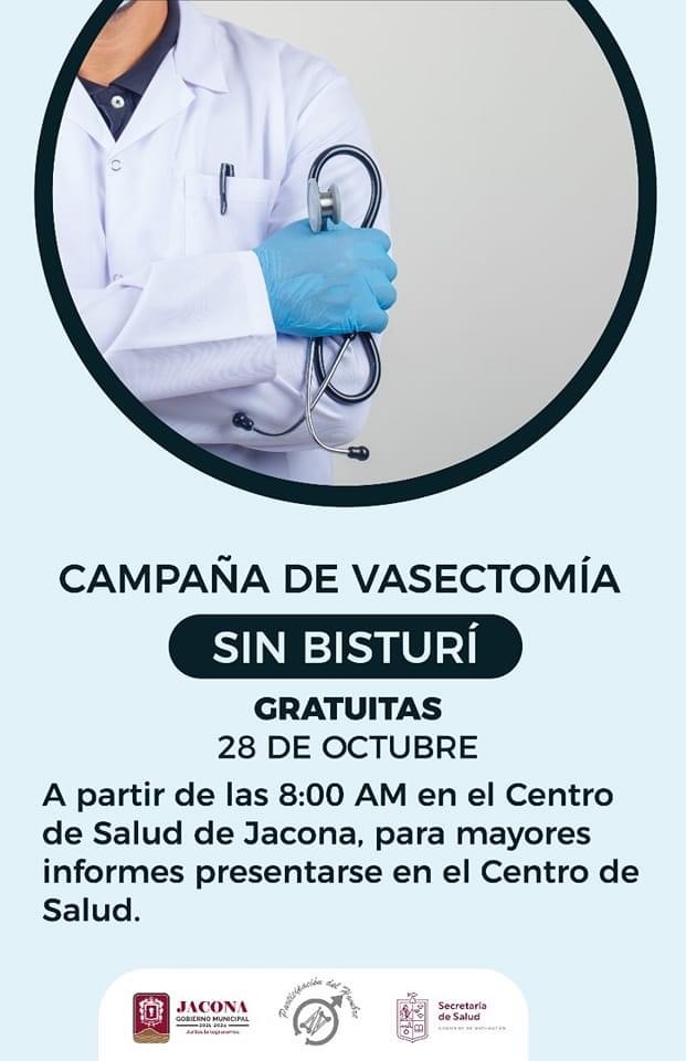 Inicia próximo 28 de octubre la campaña de Vasectomía sin Bisturí y sin costo en Jacona