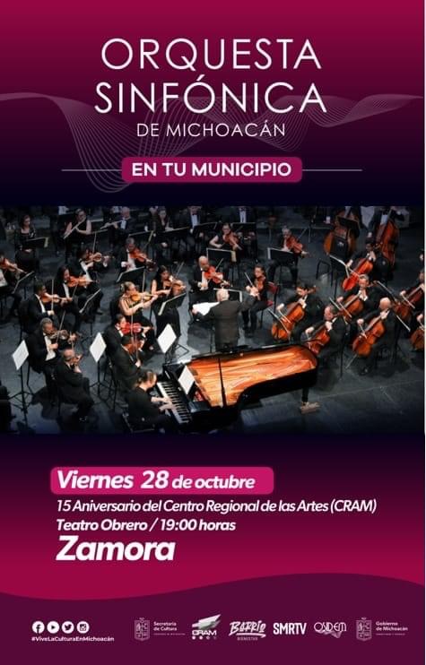 Gobierno de Jacona invita al concierto gratuito de la Orquesta Sinfónica de #Michoacán