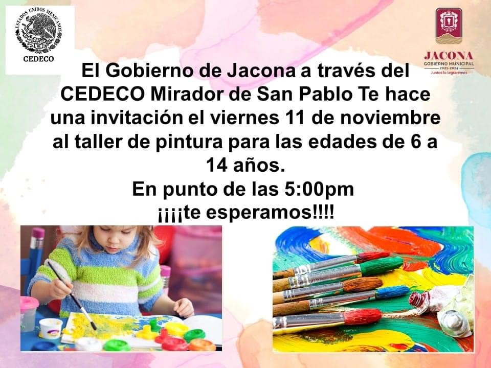 Invitan a participar en el Taller de Pintura para niños en CEDECO San Pablo