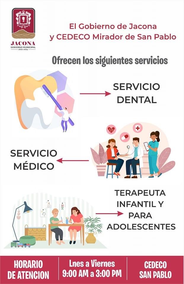 CEDECO San Pablo incorpora las áreas de terapeuta, servicio médico y dentista