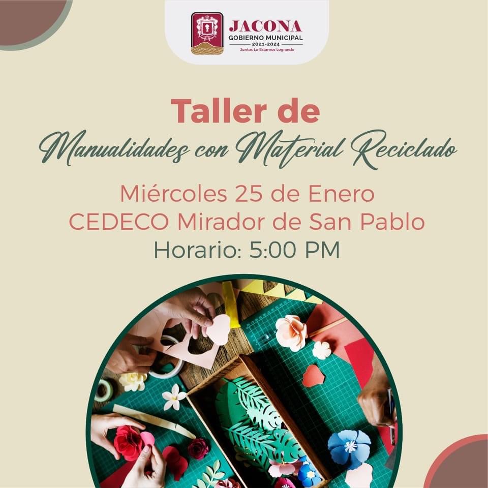 Organiza CEDECO Jacona Taller de Manualidades con material reciclado