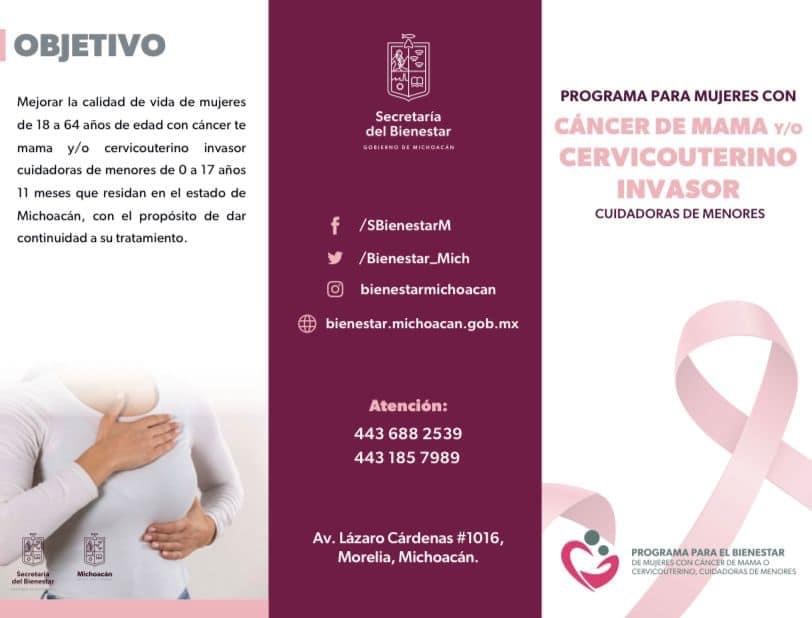 Vigente programa para el Bienestar de Mujeres con Cáncer Cuidadoras de Menores en Jacona