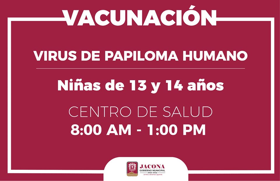 Invitan a jovencitas de Jacona a vacunarse contra el Virus del Papiloma Humano