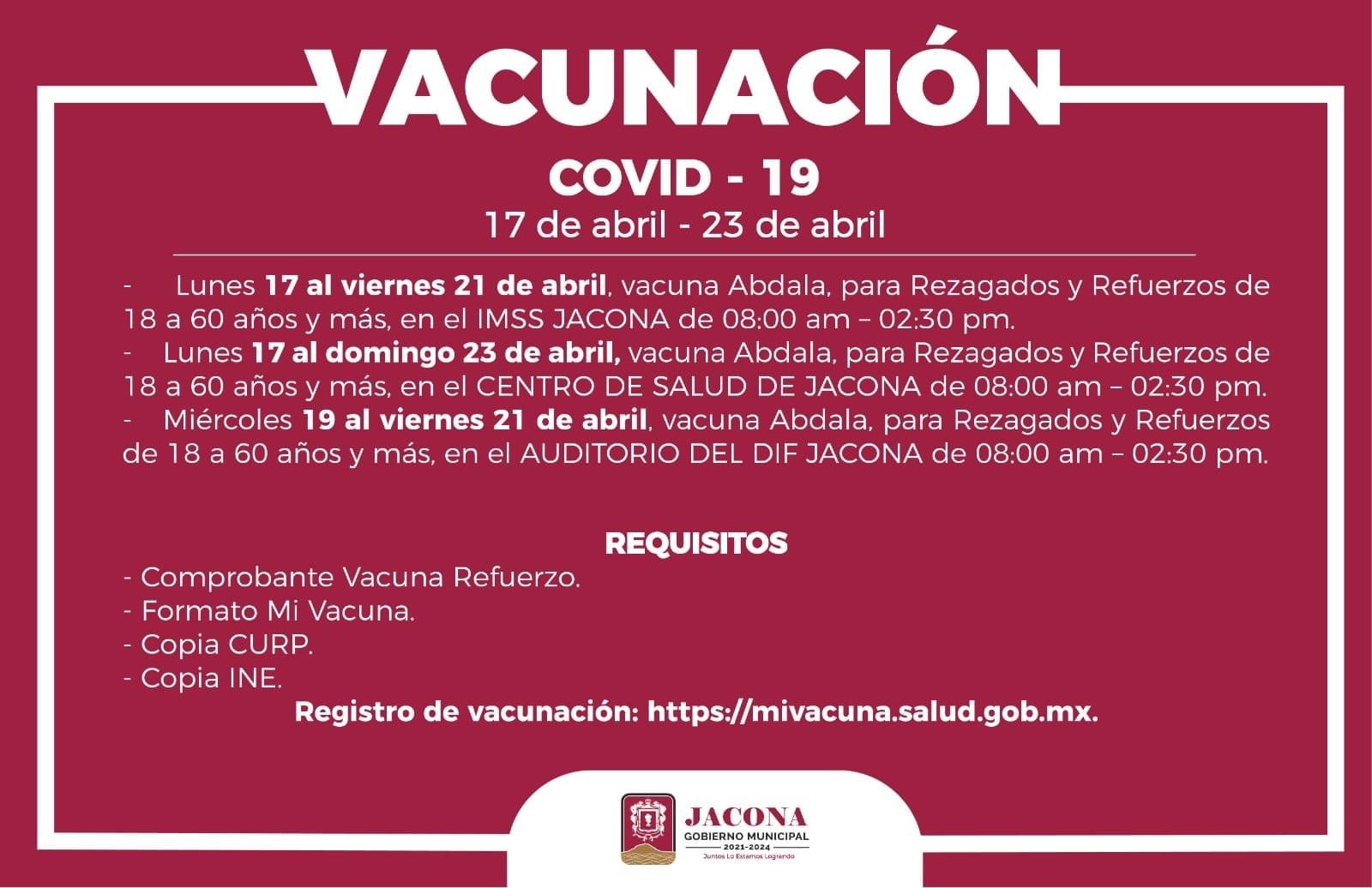 Nueva jornada de Vacunación Contra el COVID-19 en Jacona