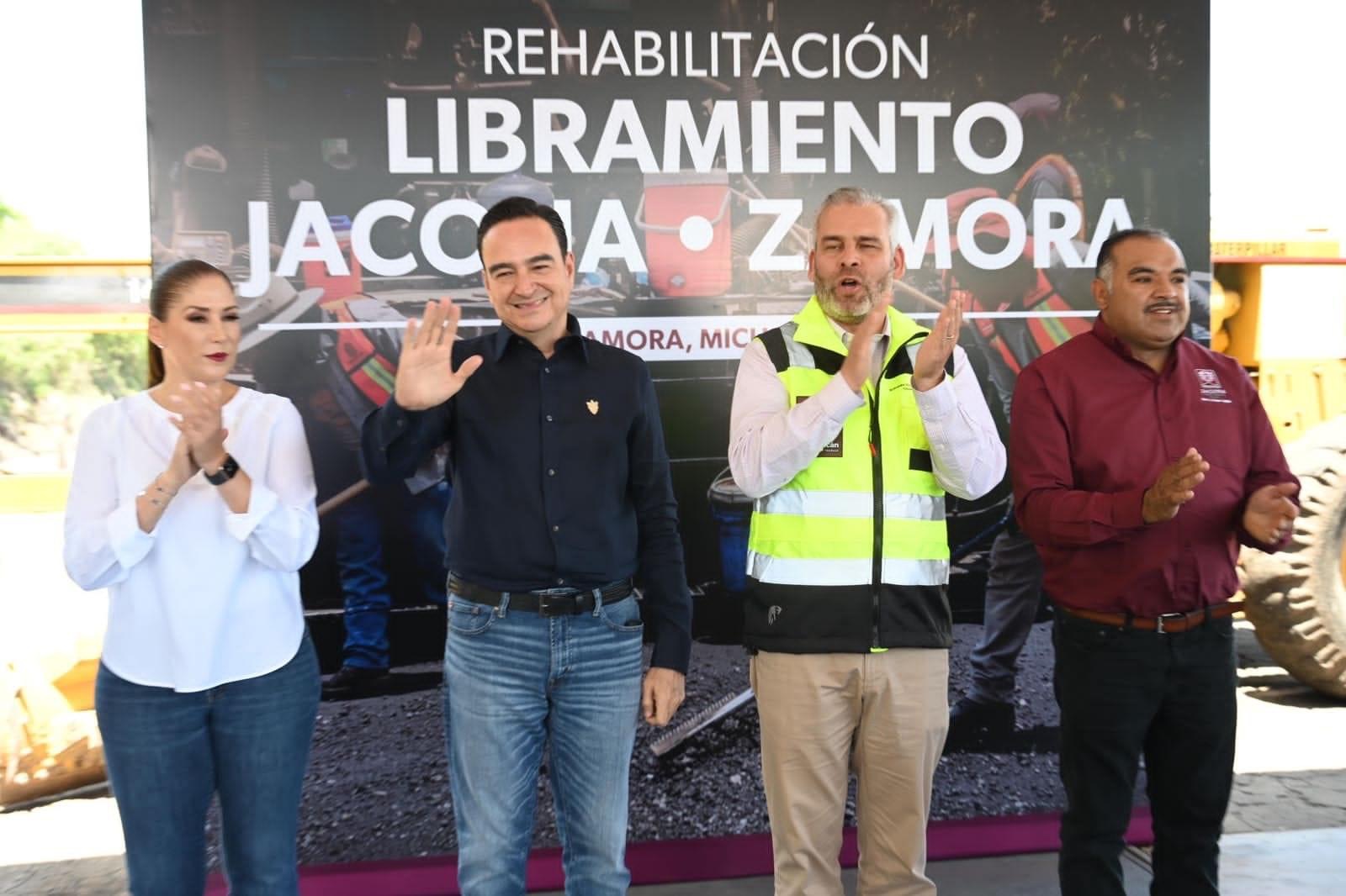 Dan banderazo de inicio a la rehabilitación del Libramiento Sur Zamora-Jacona