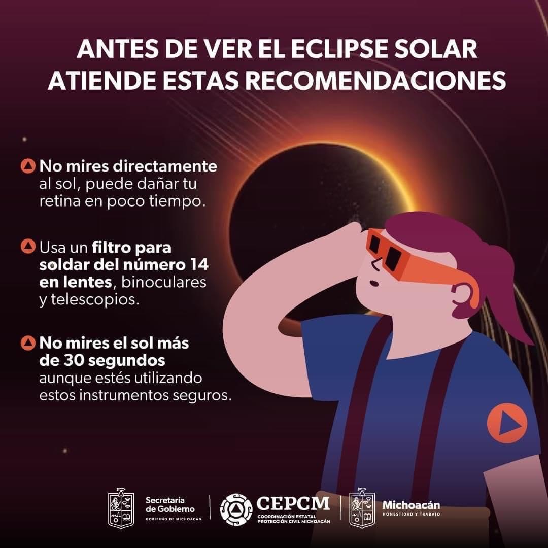 Atiende estas recomendaciones para observar el eclipse solar: SSM