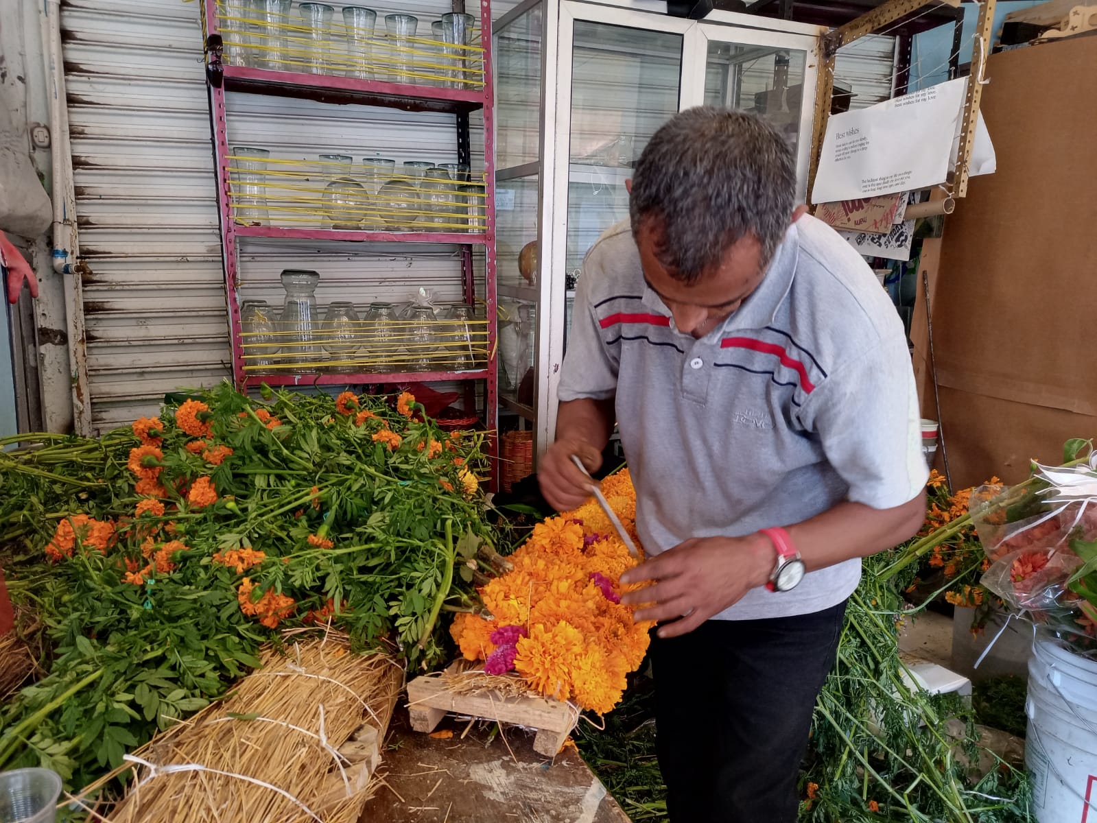 Comerciantes de la flor de cempasúchil sufren merma del 25%