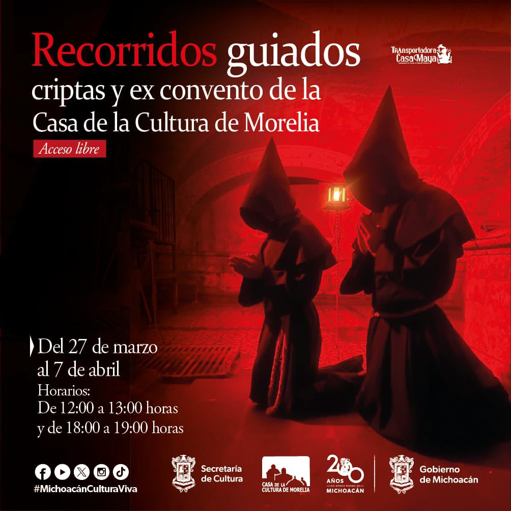 Conoce el misterio de las criptas de la Casa de la Cultura de Morelia con este recorrido gratuito