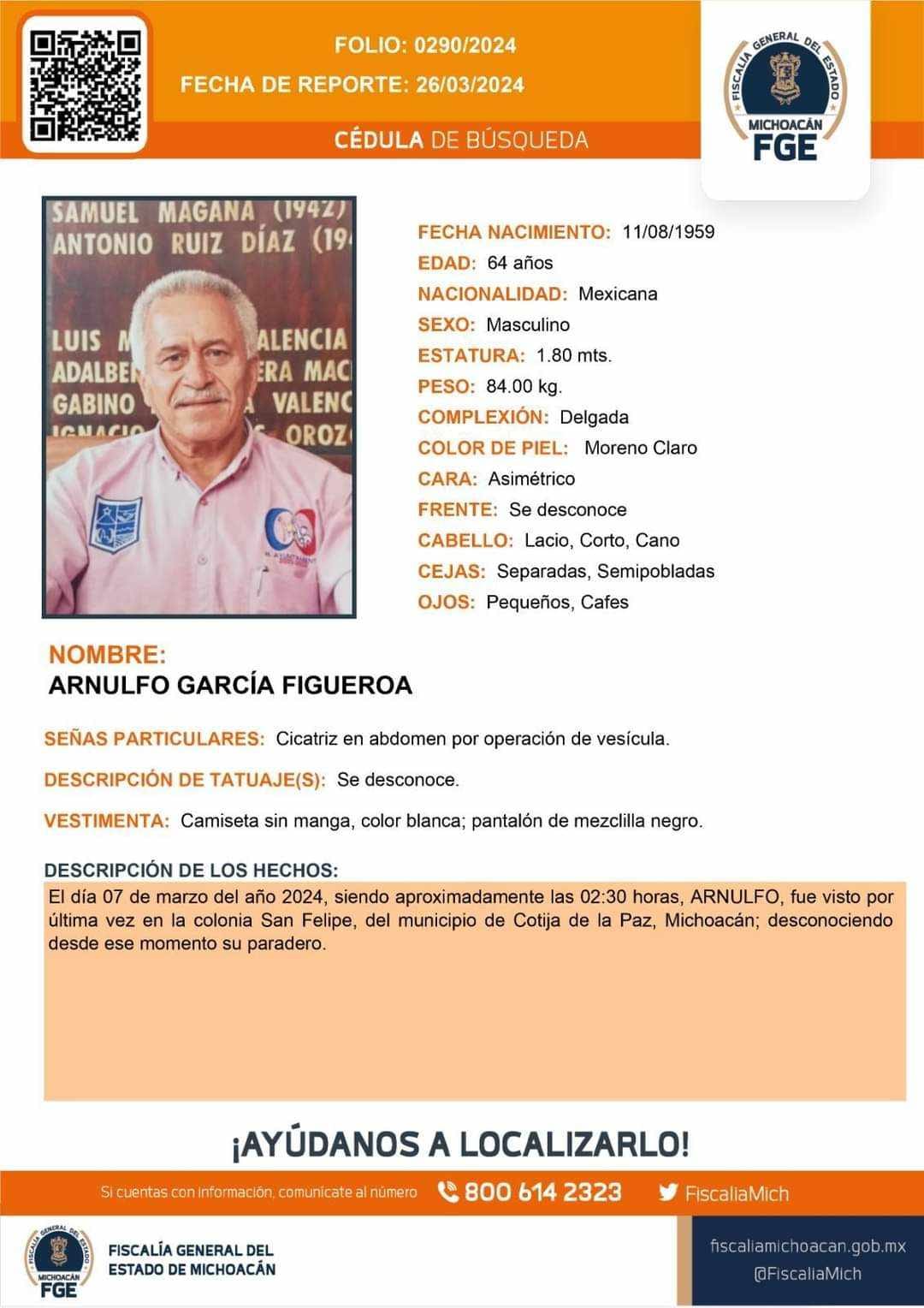 Familiares y PAN estatal exigen la aparición con vida del regidor de Cotija Arnulfo García