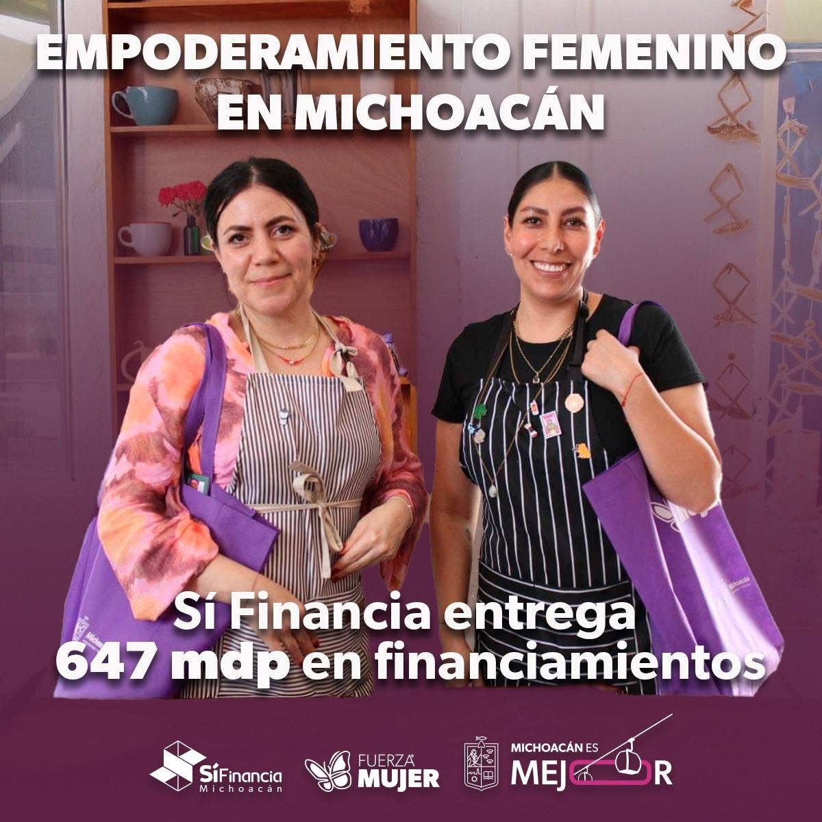 Entregados más de 647 mdp en créditos para empoderar a mujeres: Sí Financia