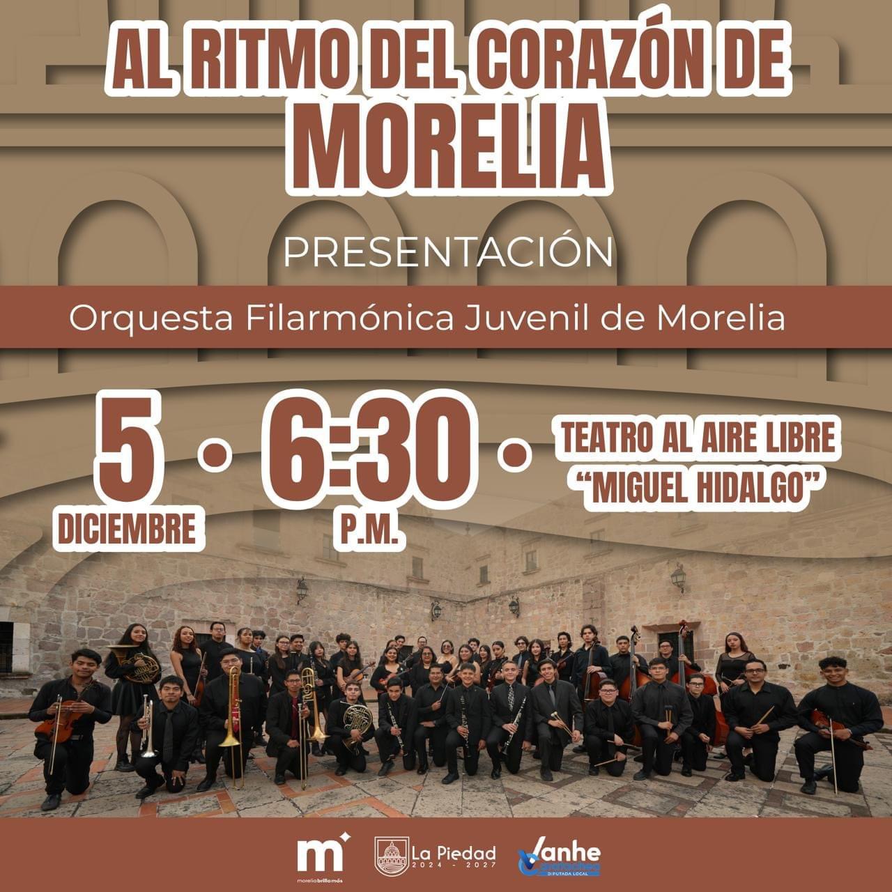SE PRESENTA FILARMÓNICA JUVENIL DE MORELIA EN LA PIEDAD