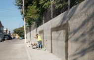 En proceso, obra de rehabilitación de la barda perimetral y de la multi-cancha