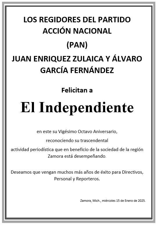 LOS REGIDORES DEL PARTIDO ACCIÓN NACIONAL (PAN)