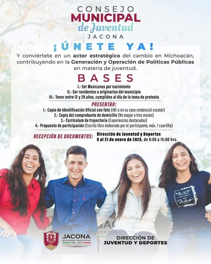 Sigue abierta la invitación para integrar el Consejo Municipal de Juventud en Jacona