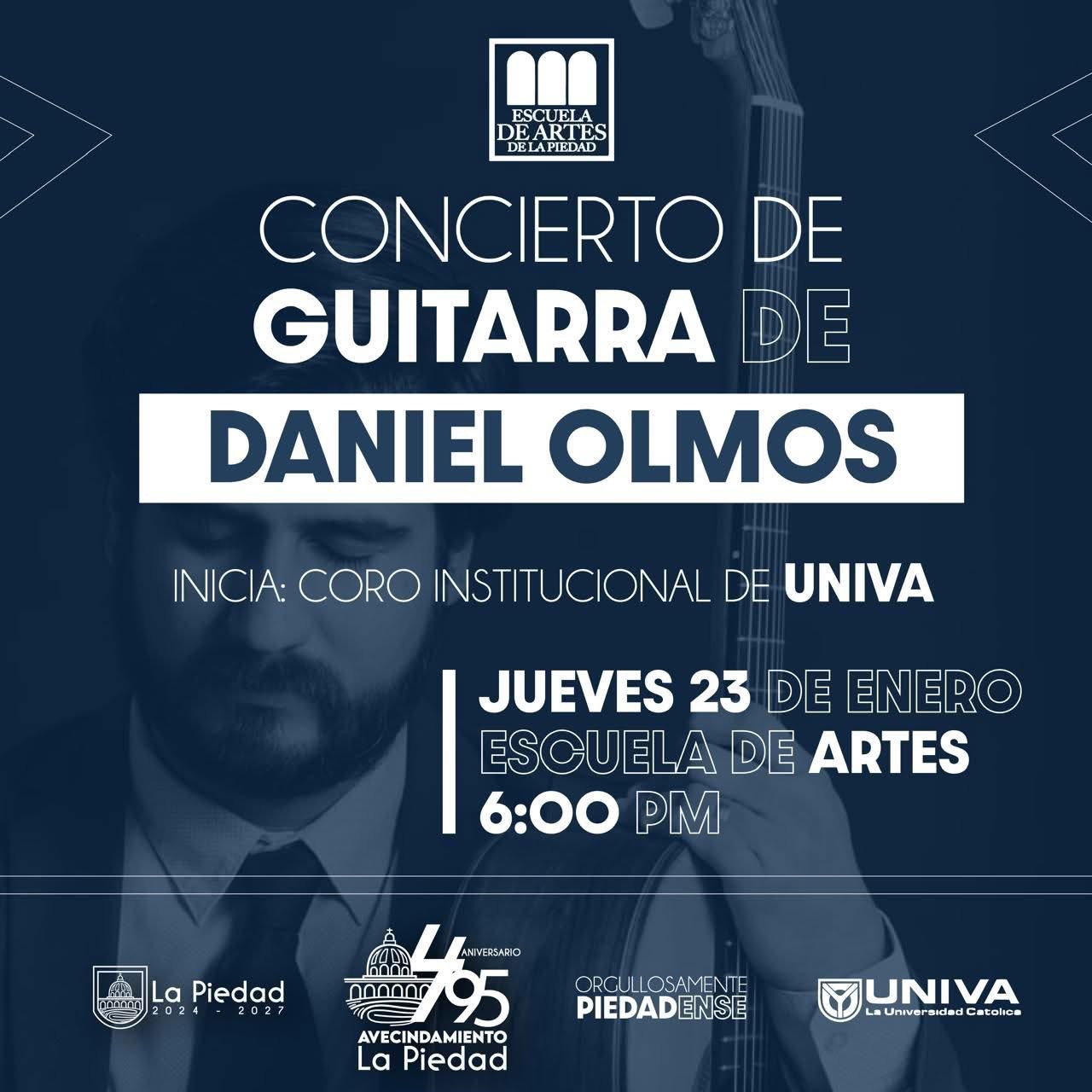 EL RECONOCIDO CONCERTISTA “DANIEL OLMOS”ESTARÁ PRESENTE ESTE JUEVES EN LA PIEDAD