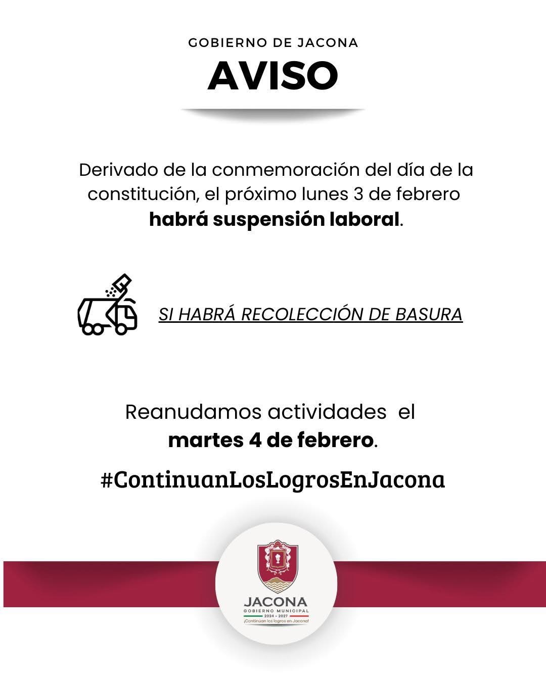 •AVISO• 🤚🏼 GOBIERNO DE JACONA