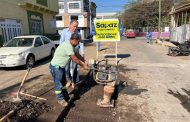 Reponen concreto en la calle Justo SierraZamora, Michoacán; a 7 de febrero de 2025.-