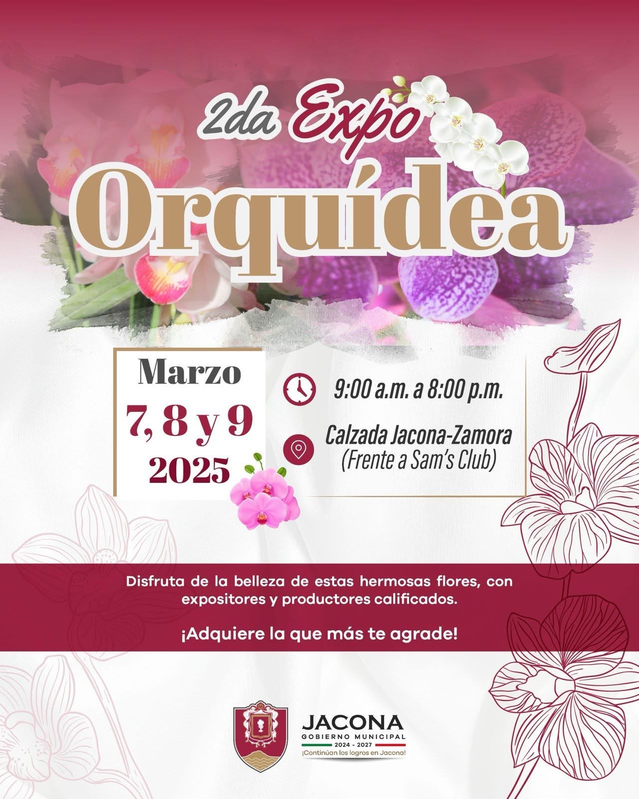 Ya llega la 2da. EXPO ORQUÍDEA a Jacona! 🪻🌷💐