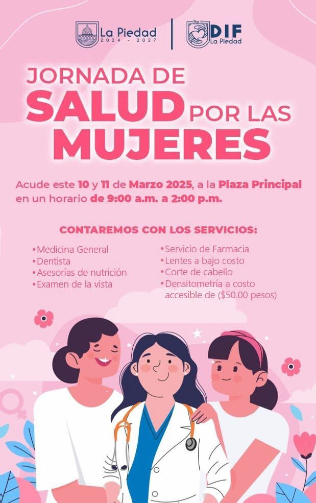 DIF DE LA PIEDAD INVITA A JORNADA DE SALUD PARA LAS MUJERES