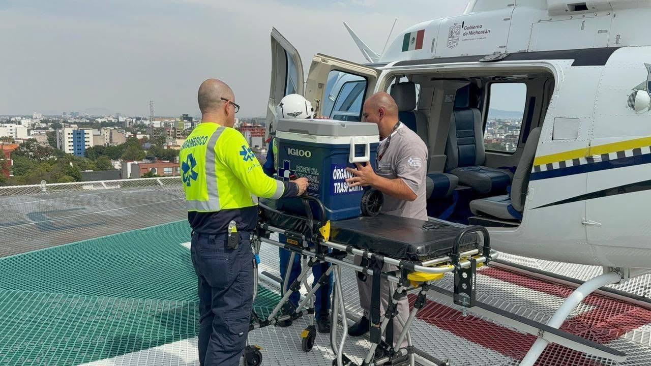 SSP traslada en helicóptero órganos para trasplantes a la CDMX