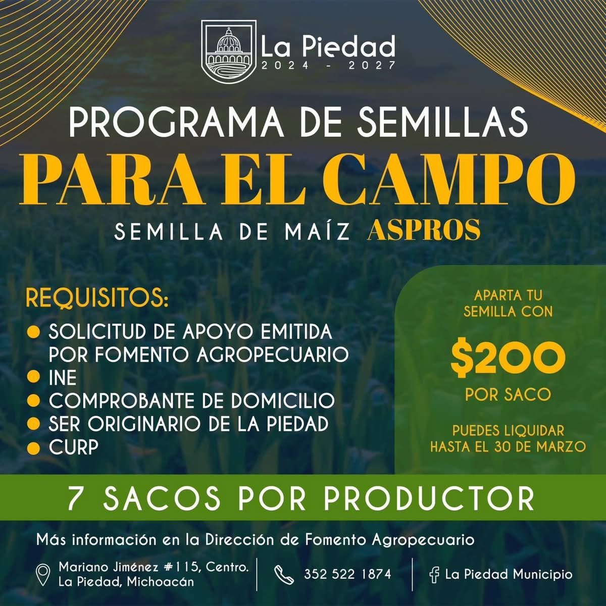 GOBIERNO DE LA PIEDAD PROMUEVEPROGRAMAS PARA EL CAMPO