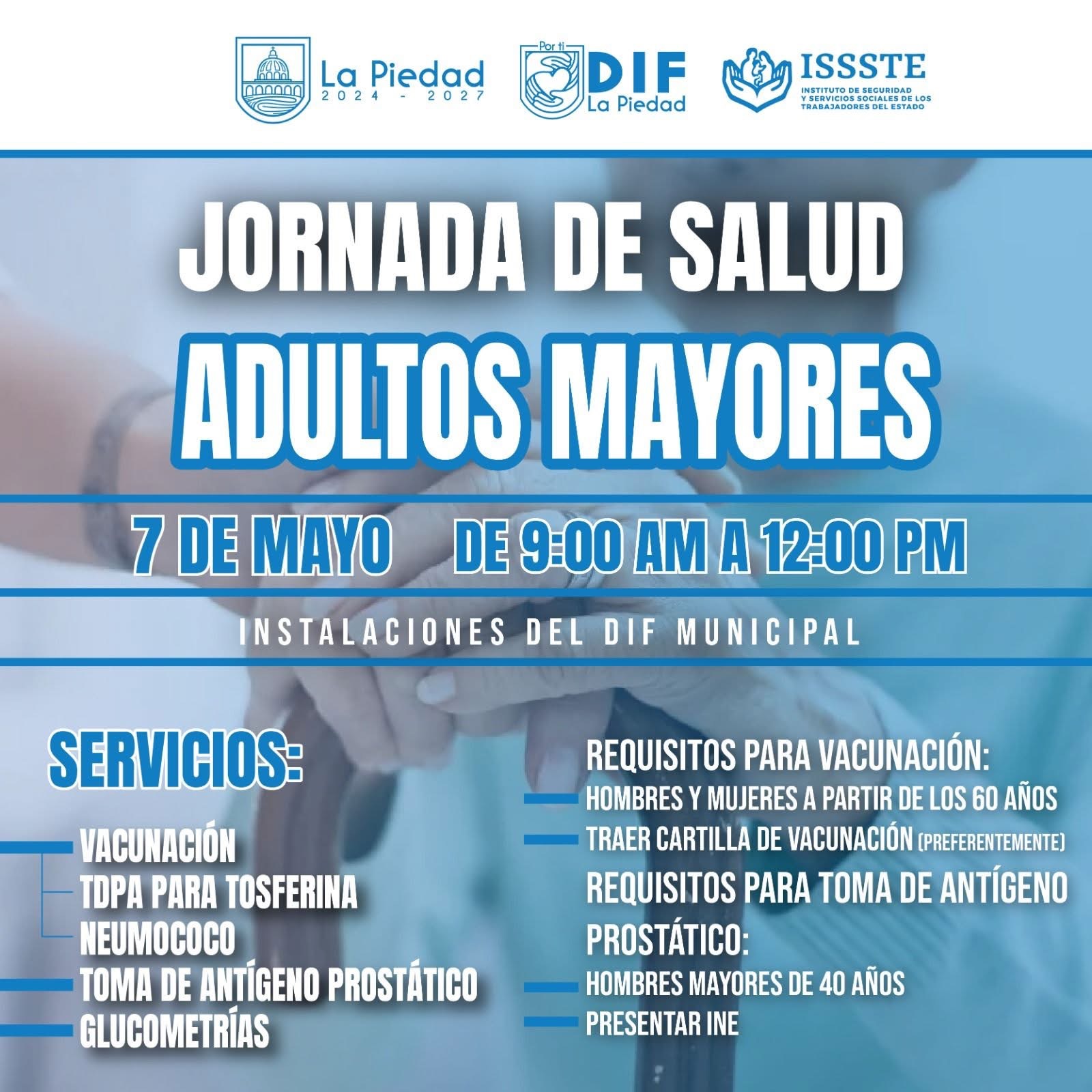 INVITA GOBIERNO DE LA PIEDAD A JORNADA DE SALUD PARA ADULTOS MAYORES