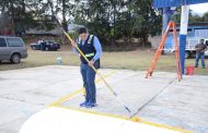 Avanza rehabilitación de espacios públicos en comunidades de Tangancícuaro.