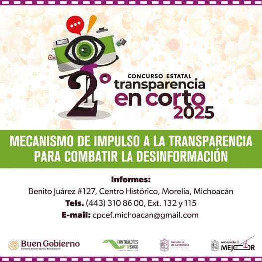 ¡Última llamada! Nueva fecha límite para Concurso Transparencia en Corto 2025: Secoem