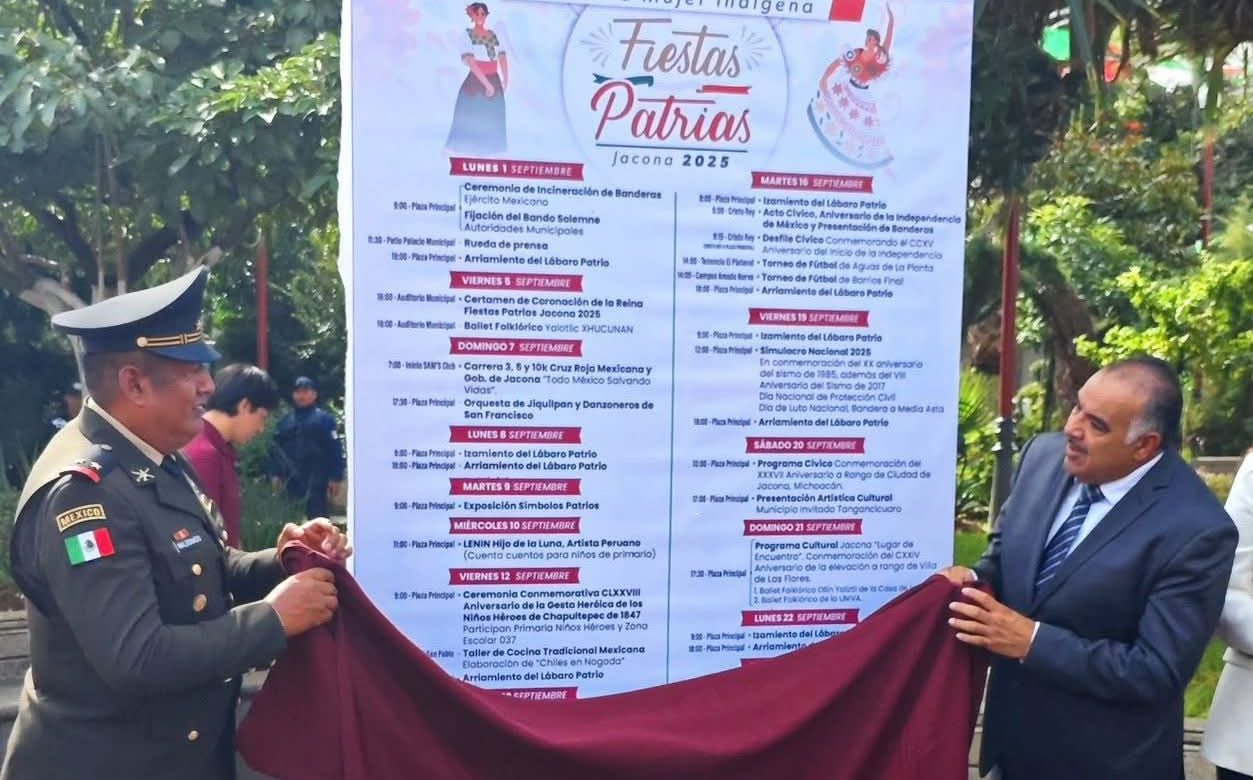Develan el Bando Solemne de Fiestas Patrias de Jacona