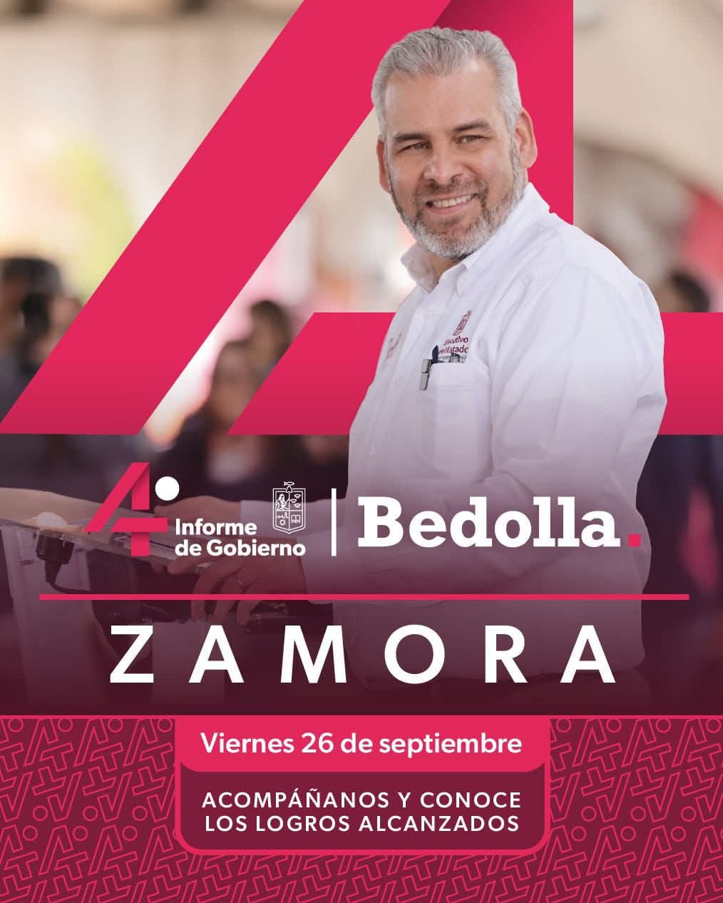 Bedolla rendirá hoy informe regional en Zamora; destacará obra carretera e hídrica