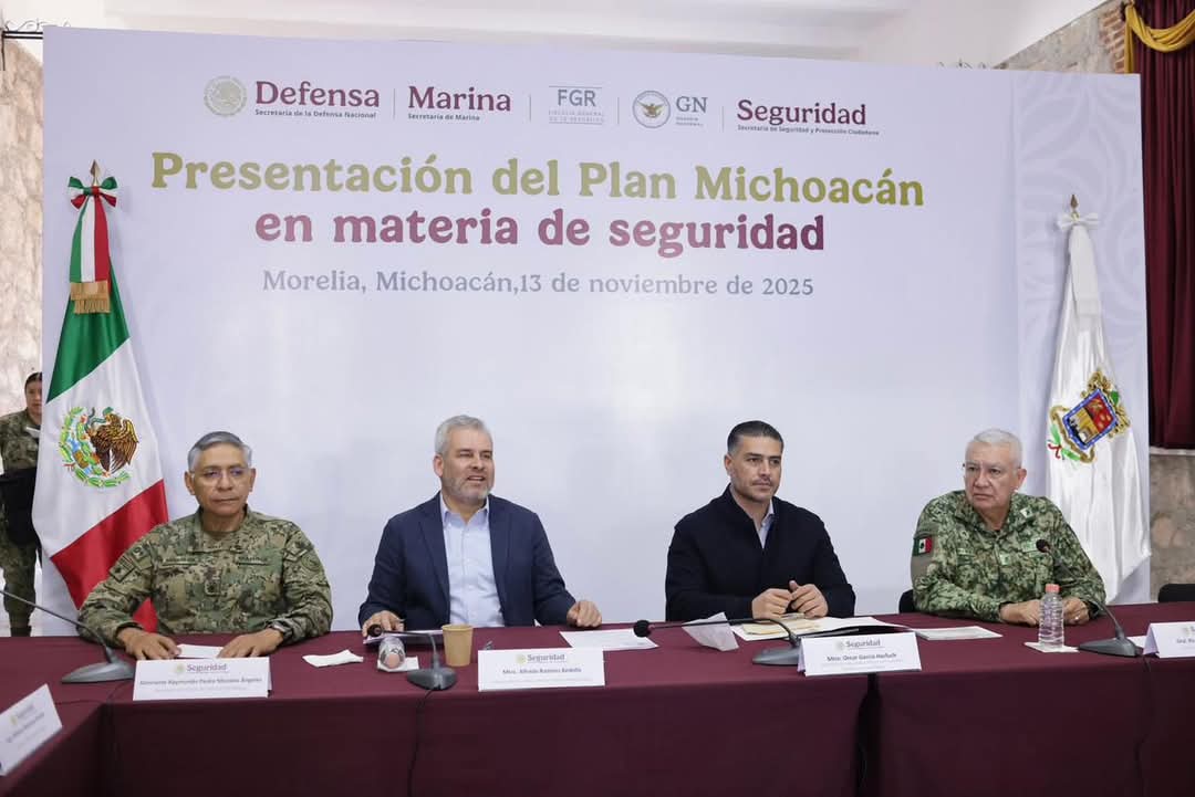 Plena coordinación en seguridad, refrendan Bedolla, Harfuch, Defensa y Semar
