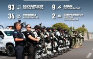 Más de 34 detenidos y 90 kg de droga asegurados en la última semana; resultado del Plan Paricutín: SSP