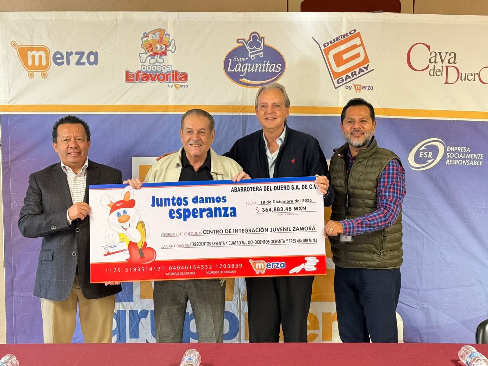 Solidaridad que construye: entrega del redondeo Merza al CIJ Zamora