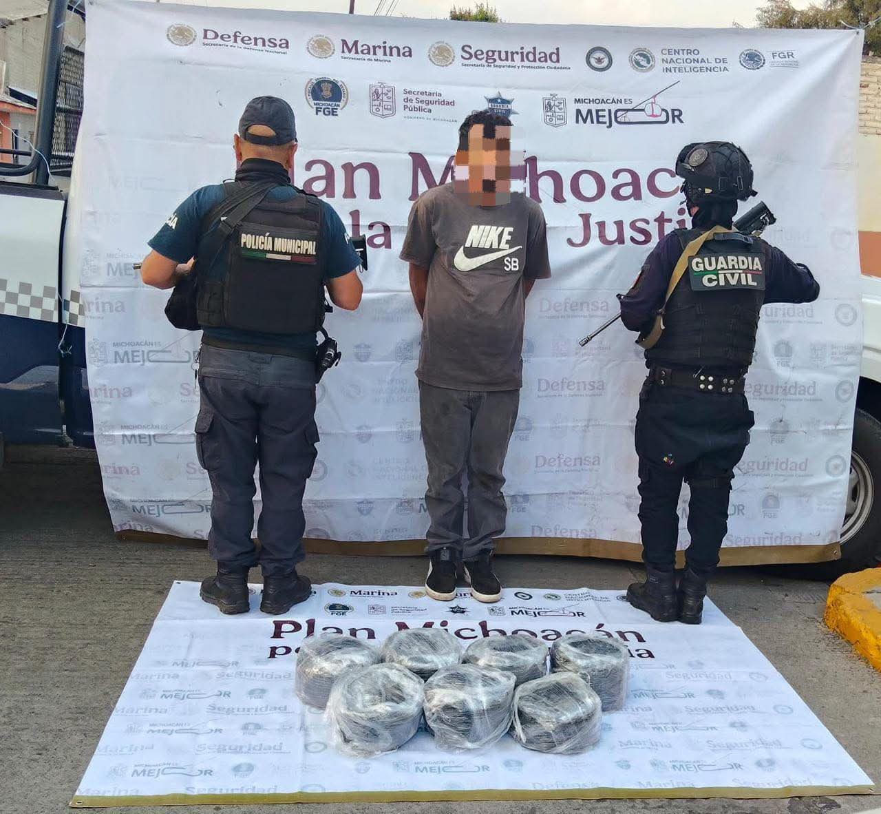 Detenido un hombre con 7 kg de marihuana en Jacona
