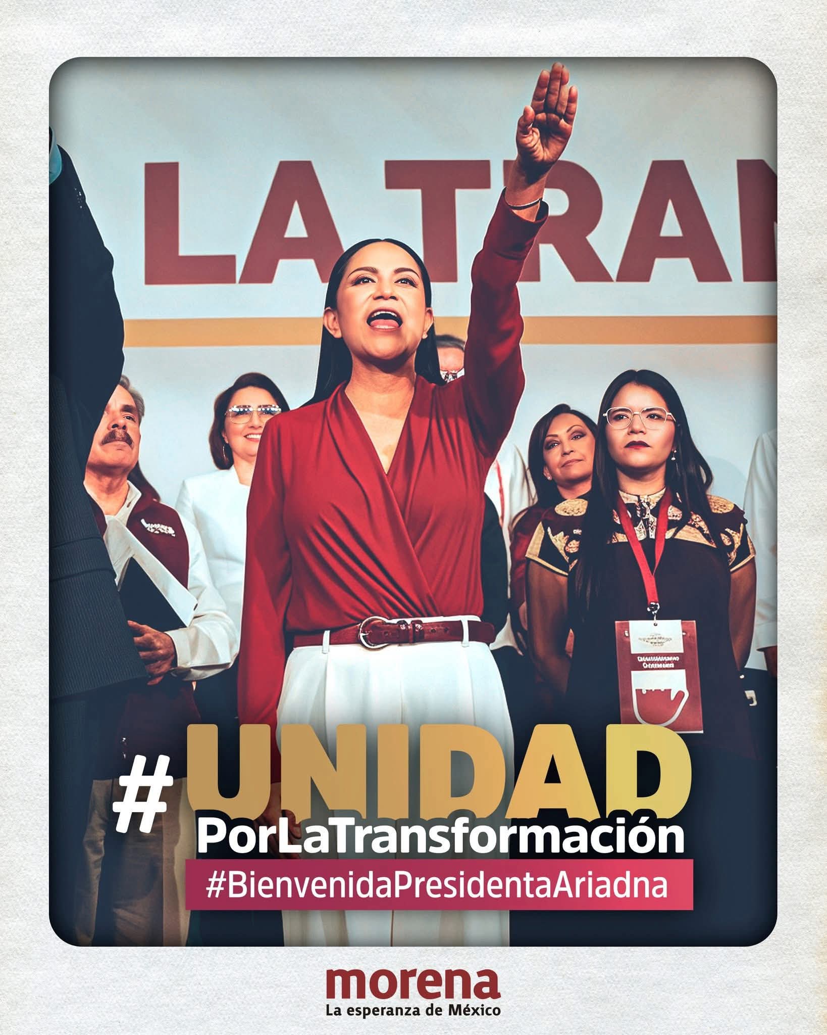 Ariadna Montiel asume como nueva dirigente nacional de Morena