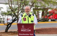 ¡Adiós al tráfico en el sur de Morelia!; inaugura Bedolla distribuidor de salida a Pátzcuaro