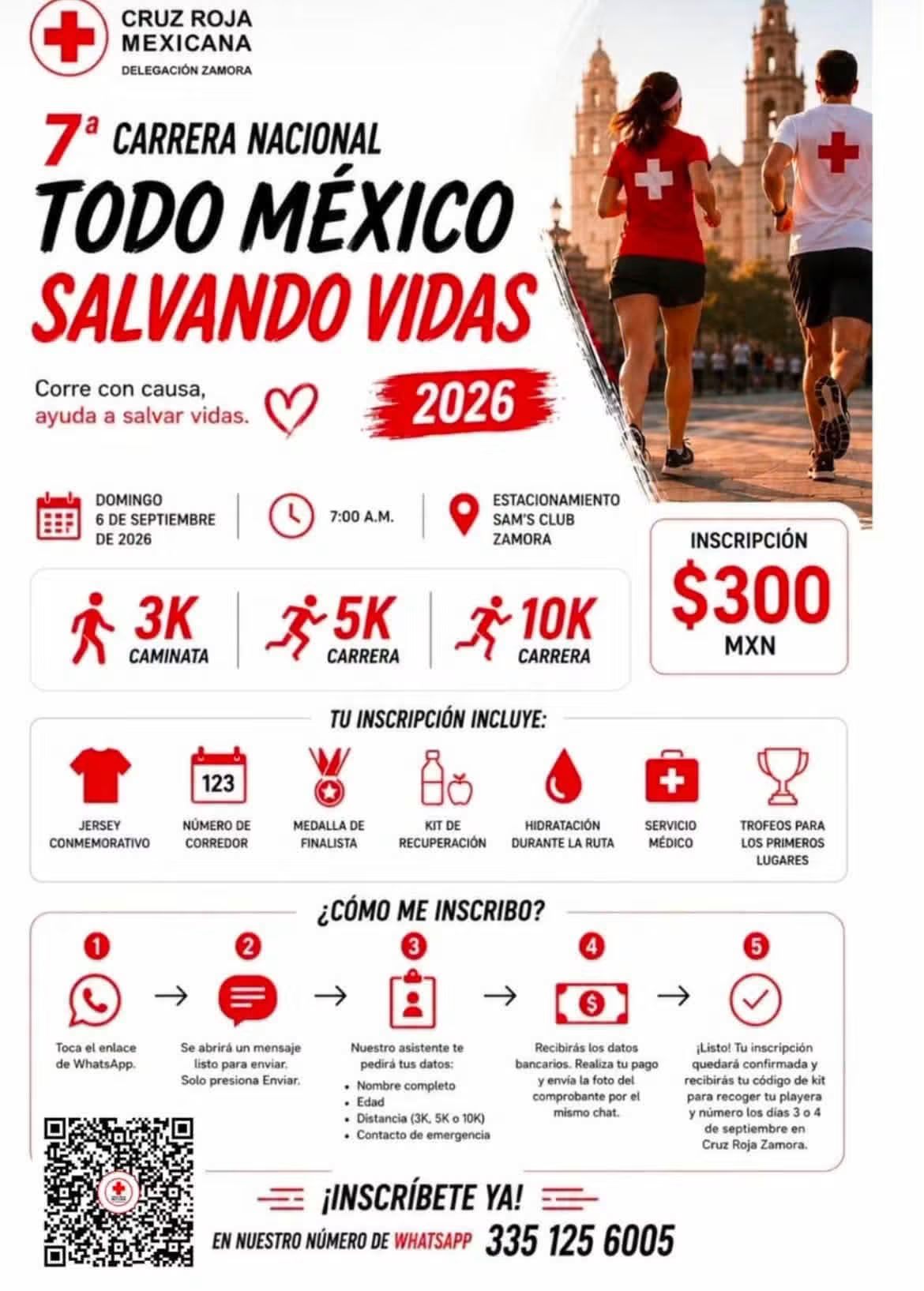 Presenta Cruz Roja Zamora la Séptima Carrera Nacional “Todo México Salvando Vidas”