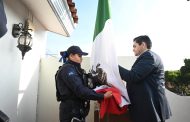 Gobierno de Tangancícuaro inicia el mes patrio con Izamiento de Bandera.