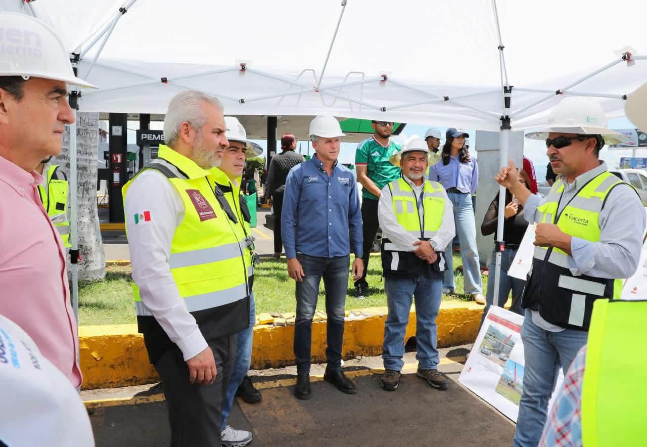 Supervisa Bedolla construcción de primer distribuidor vial “La Rinconada” en Zamora
